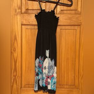 Floral Black Swim Coverup